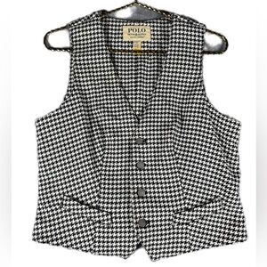 Polo Ralph Lauren Denim & Supply Houndstooth Vest Womens Size 10 Waistcoat